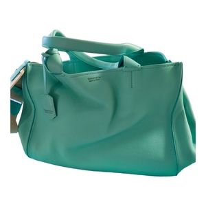 Tiffany&CO. Tote Bag Real Leather Tiffany Color Medium size